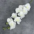 White silk butterfly orchid branch with 9 blooming flower heads for home wedding decor - White