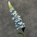 Jacinto artificial azul grisáceo con pétalos degradados realistas y hojas verdes - Azul