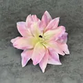 Handmade vintage oil painting lily hair clip in soft pink and yellow gradient finish - Pink