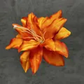 Artificial lily flower head in gradient orange for wedding decor and DIY crafts - Artificial Lily Flower Head / 13cm / Orange