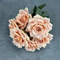 Champagne artificial diamond roses bouquet with seven heads for home wedding decor - Light Orange