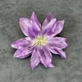 Artistic purple faux lily hair clip made of silk fabric with realistic white stamens - Purple