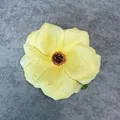 Artificial yellow hibiscus peony rose flower head for wedding decor and DIY hair accessory - Light Yellow