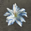 Artificial lily flower head in blue and white gradient for wedding DIY and decorations - Artificial Lily Flower Head / 13cm / Blue