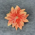 Handmade artificial lily hair clip with vintage orange gradient petals and white stamen - Orange Red
