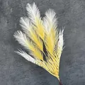 Fascio di canne finte a 5 teste in gradiente giallo e bianco per decorazioni nuziali - Giallo