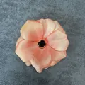 Artificial peach pink hibiscus peony silk flower head for weddings and hair accessories - Coral