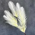 Mazzo singolo di erba di canna artificiale beige con 5 teste per decorazione casa - Giallo chiaro