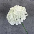 Single stem of realistic white artificial hydrangea flower for home decor and wedding - White
