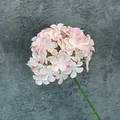 Artificial light pink hydrangea flower bouquet with realistic petals and green stem - Light Pink