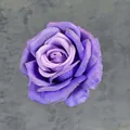 Single realistic 11cm artificial rose flower head in gradient purple for wedding decor - Purple