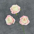 Kunstmatige 3-koppige zijden roos in roze-wit verloop voor bruiloft decoratie - Champagne Roze