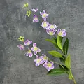 Purple and white 2-fork artificial jasmine branch with realistic 3D printed petals - Purple