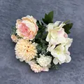 Ramo de peonías artificiales de 7 ramas para boda y decoración del hogar en melocotón - Peonía de Otoño Rosa