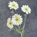 Margherita artificiale a 4 teste bianco crema per decorazioni domestiche e nuziali - Bianco