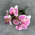 Lifelike pink 3D printed Phalaenopsis orchid stems with purple spotted silk petals - Pink