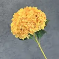 Ortensia artificiale gialla 3D in seta con foglie verdi per decorazione casa e nozze - Giallo