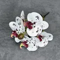 3D printed white moth orchid with purple spots and lifelike petals for home decor - White Speckled