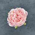 Testa di peonia in seta rosa con foglie verdi per matrimonio e casa - Rosa