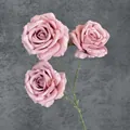 Rose artificielle en soie à trois têtes vieux rose pour décoration de maison et mariage - Vieux Rose