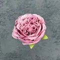 Testa di rosa peonia artificiale rosa antico con foglie verdi dall'aspetto reale - Rosa Antico