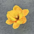 Einzelner gelber Magnolienblütenkopf aus EVA mit naturgetreuen Blütenblättern - 13cm / Gelb mit Weißem Rand (Nr. 7)