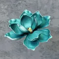 Realistischer 13cm blaugrüner EVA-Magnolienblütenkopf mit Textur und weißen Blütenrändern - 18cm / Blaugrün mit Weißem Rand (18cm Nr. 5)