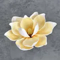 Einzelne 13cm creme-gelbe EVA Magnolien-Kunstblume mit realistischen Gradient-Blütenblättern - 15CM / Hellgelber Farbverlauf (15cm Nr. 11)
