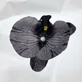 Artificial gray Phalaenopsis orchid flower head with black veins and center pearl decor - Phalaenopsis Flower Head - Large / 11.5CM / Black and Gray