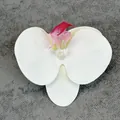 Artificial white Phalaenopsis orchid flower head with pink center for DIY wedding decor - Simulation Phalaenopsis Flower Head (Small) / 9.5CM / White Purple Bird