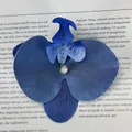 Artificial orchid flower head with royal blue gradient and realistic petal texture - Simulation Phalaenopsis Flower Head (Small) / 9.5CM / Blue