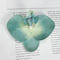 Artificial orchid flower head in gradient blue and yellow for wedding DIY decorations - Simulation Phalaenopsis Flower Head (Small) / 9.5CM / Malachite green