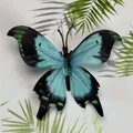 Artificial turquoise and green orchid butterfly flower head for DIY wedding decorations - Simulation Butterfly (Large 35) / 11cm / Lake Blue and Emerald Green