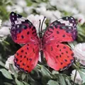 Artificial red orchid lily flower with black spots for DIY wedding hair decor - Simulation Butterfly (Large 17) / 11cm / Bright Red Texture