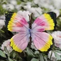 Artificial pink and yellow gradient butterfly flower ornament for wedding and DIY decor - Simulation Butterfly - Large / 11cm / Pink Yellow Gradient