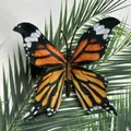 Realistic orange and black faux butterfly ornament with detailed wings for DIY decor - Simulation Butterfly (Large 32) / 11cm / Black Orange White