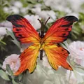 Artificial orange and yellow butterfly decoration for DIY wedding floral arrangements - Simulation Butterfly (Small 28) / 9cm / Orange Yellow