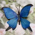Artificial royal blue butterfly ornament with realistic fabric texture for DIY wedding decor - Simulation Butterfly (Small 29) / 9cm / Sapphire Blue