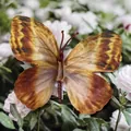 Artificial butterfly orchid flower head in natural brown and deep red for DIY crafts - Simulation Butterfly (#22) / 11cm / Tan