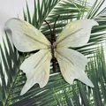 Artificial white orchid butterfly head decoration with realistic dark vein patterns - Simulation Butterfly (#33) / 11cm / Light Yellow White