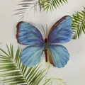 Artificial blue purple gradient orchid butterfly for DIY wedding decor and crafts - Simulation Butterfly (#07) / 9cm / Blue Purple Gradient