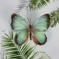 Lifelike artificial orchid head in teal green with brown details for wedding DIY decor - Simulation Butterfly (#08) / 9cm / Turquoise Green