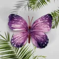 Artificial purple orchid butterfly flower head with detailed fabric wings for DIY decor - Simulation Butterfly (#09) / 9cm / Purple