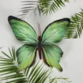 Artificial green butterfly orchid flower head with silk texture for DIY wedding decoration - Simulation Butterfly - Large / 11cm / Emerald Green