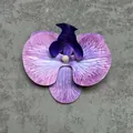 Artificial purple orchid flower head with realistic gradient petals for DIY wedding decor - Phalaenopsis Flower Head - Small / 9.5CM / Violet Blue