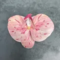 Single artificial pink spotted orchid head for DIY wedding decor and floral crafts - Phalaenopsis Flower Head - Small / 9.5CM / Pink Spots