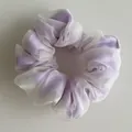 Coletero elegante de satén lila claro con doble capa de malla de organza blanca - Morado