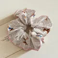 Coletero de cuadros marrones con estampado de perrito salchicha y borde rosa - Estilo Perro Lindo