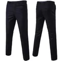 Pantalon noir homme coupe droite avec design taille avant et poches arrière - S / Noir