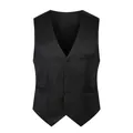 Slim fit men's formal business suit vest in classic black fabric with four buttons - 3XL / Tops / Black